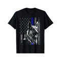 New Limited Thin Blue Line Flag Shepherd Police Dog Gift T-Shirt Made in USA Hoodie, Sweatshirt | RetroVerseTees.com