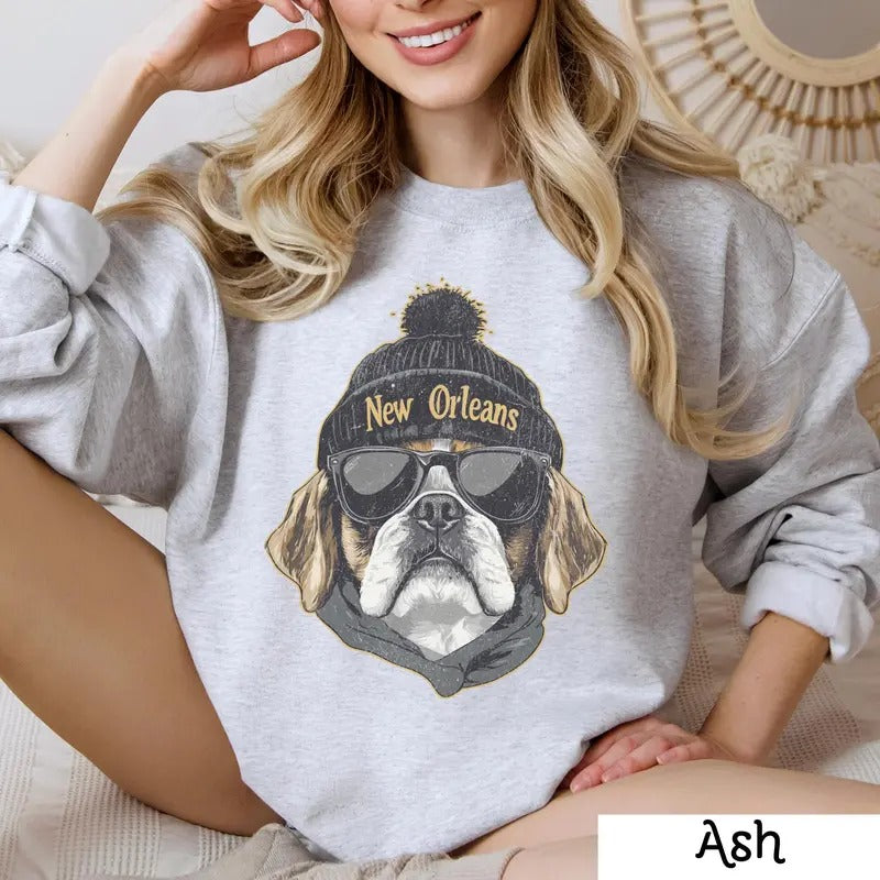 New Orleans Football Crewneck Sweatshirt, Vintage Sports Fan Apparel, Trendy Game Day Gift, Unisex New Orleans, New...