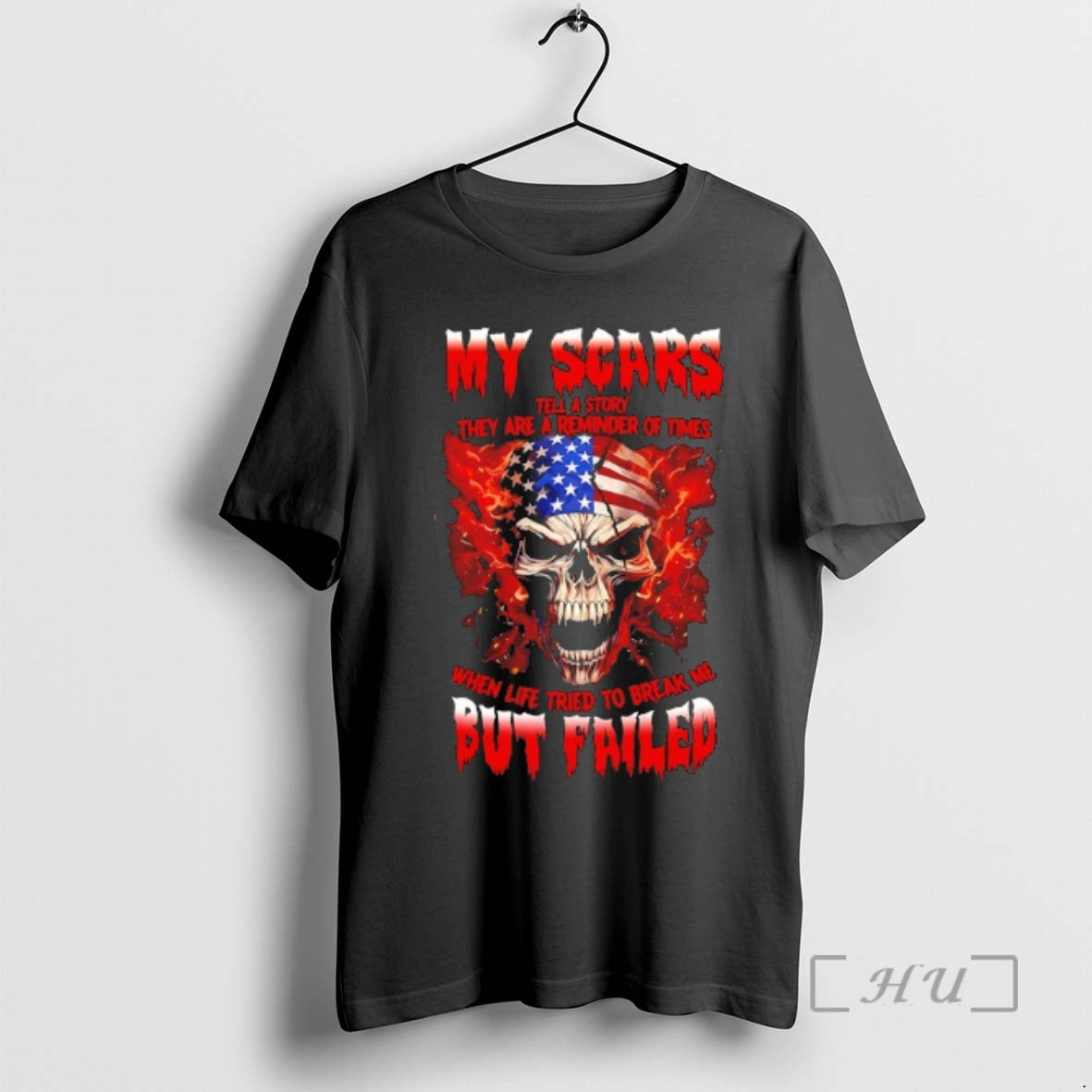New Skull American Flag My Scars Tell A Story They Are A Reminder Of Times T-Shirts, Hoodie, Sweatshirt | RetroVerseTees.com