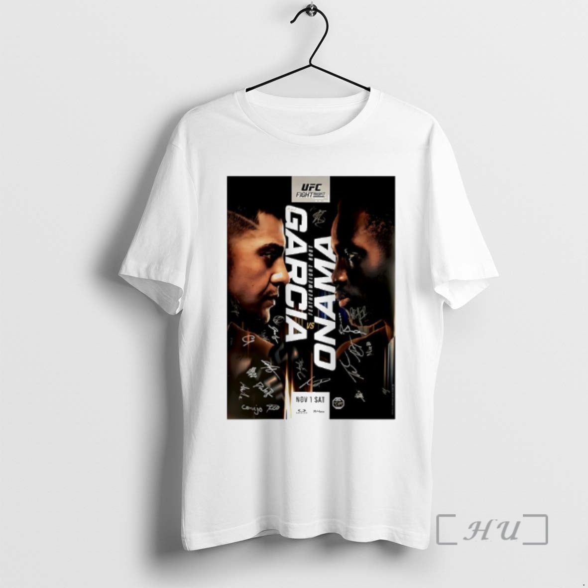 New Ufc Fight Night Garcia Vs Onama Autographed Event T-Shirts, Hoodie, Sweatshirt | RetroVerseTees.com