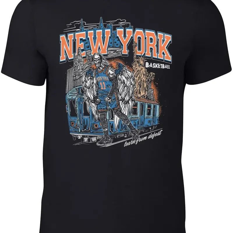 New York Jalen Brunson Skull Design T-Shirt Hoodie, Sweatshirt | RetroVerseTees.com