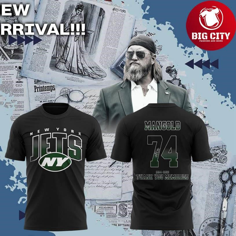 New York Jets Nick Mangold Thank You Memories 2025 Two Sided Shirt