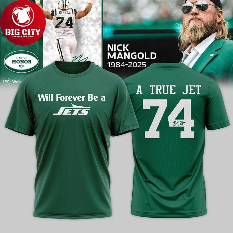 New York Jets Nick Mangold Will Forever Be A True Jet 1984-2025 Two Sided Shirt