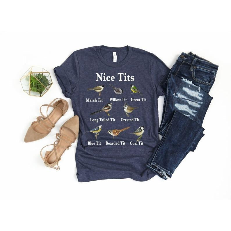 Nice tits bird, Nice Tits Shirt, Birdwatchers Gift, Bird Lovers T-Shirt, Bird Shirt, Birdwatcher Shirt, Cute Birdie...