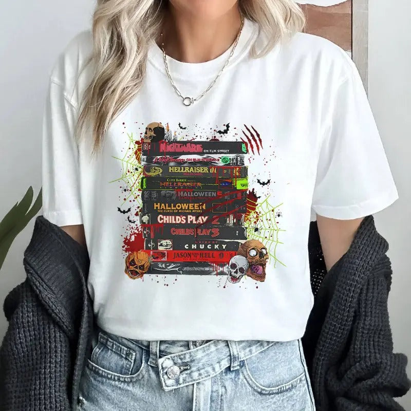 Nightmare On Elm Street T-Shirt, Clive Barker Present Hellraiser Shirt, Chucky Shirt, The Revenge Michael Myers Shirt,...