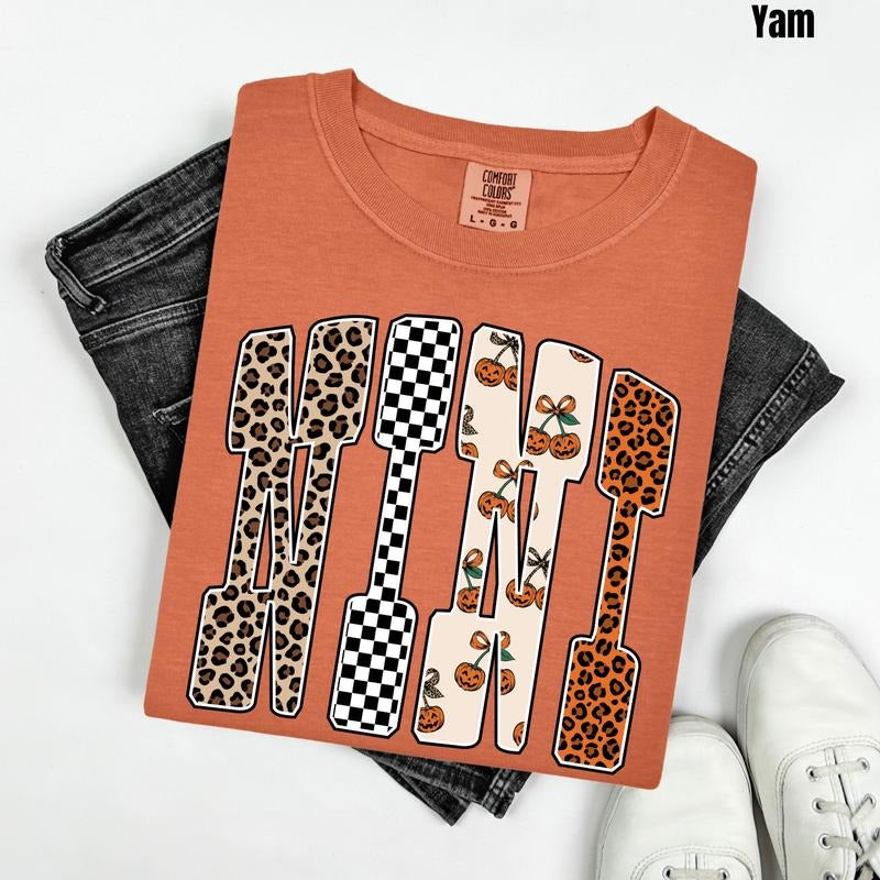 Nini Pumpkin Pattern Comfort Colors T-Shirt 'NLB' Hoodie, Sweatshirt | RetroVerseTees.com