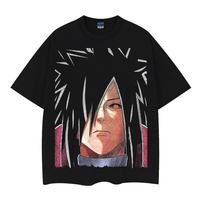 Ninja "Uchiha Madara" Vintage Oversized Tee Anime T-shirt 100% Cotton Original Design Men's Top Casual Streetwear...