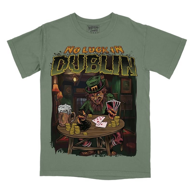 No Luck In Dublin - Comfort Colors Graphic Tee Hoodie, Sweatshirt | RetroVerseTees.com
