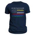 No One Fights Alone First Responders Flag Men's T-Shirt Hoodie, Sweatshirt | RetroVerseTees.com