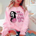 No You Hang Up Shirt, Ghostface Valentine Shirt, Halloween Shirt Top Womenswear Streetwear Tshirt Hoodie, Sweatshirt