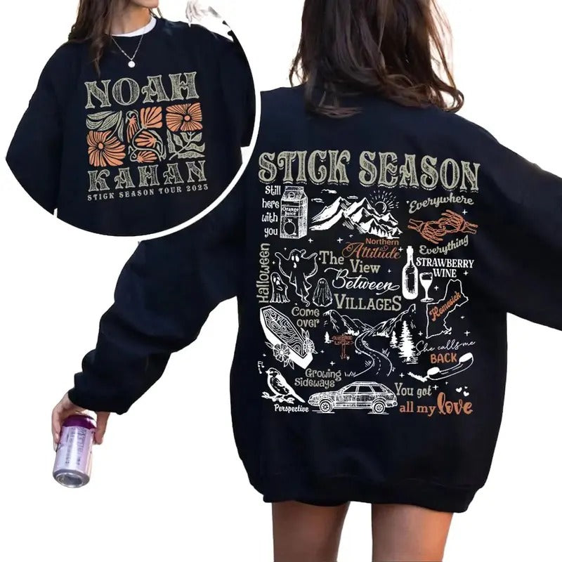 Noah Kahan Stick Season Halloween Trending Unisex T-Shirt Sweatshirt Hoodie, book sweatshirt  Cotton | RetroVerseTees.com