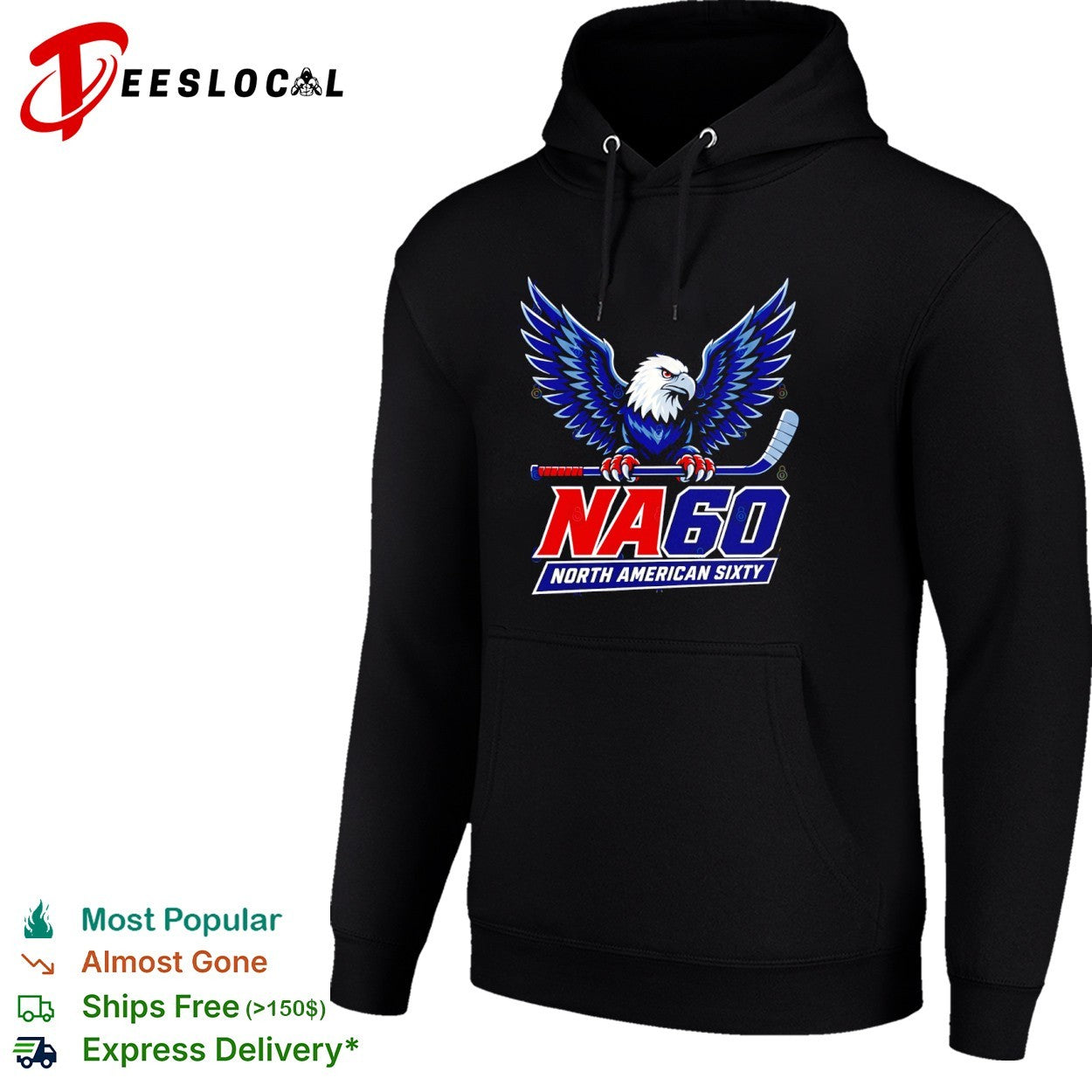 North American Sixty NA 60 Eagle Hockey Logo shirt