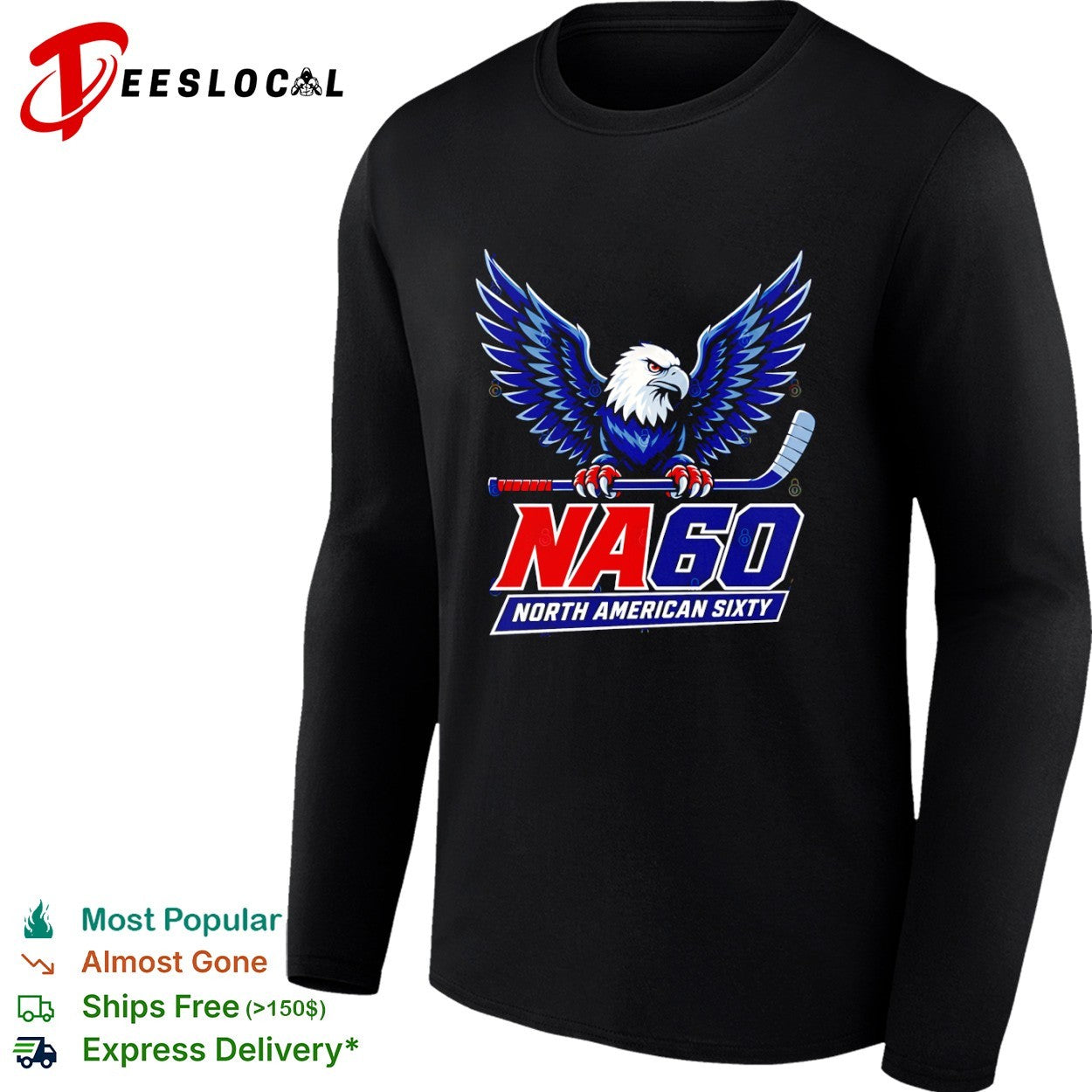 North American Sixty NA 60 Eagle Hockey Logo shirt