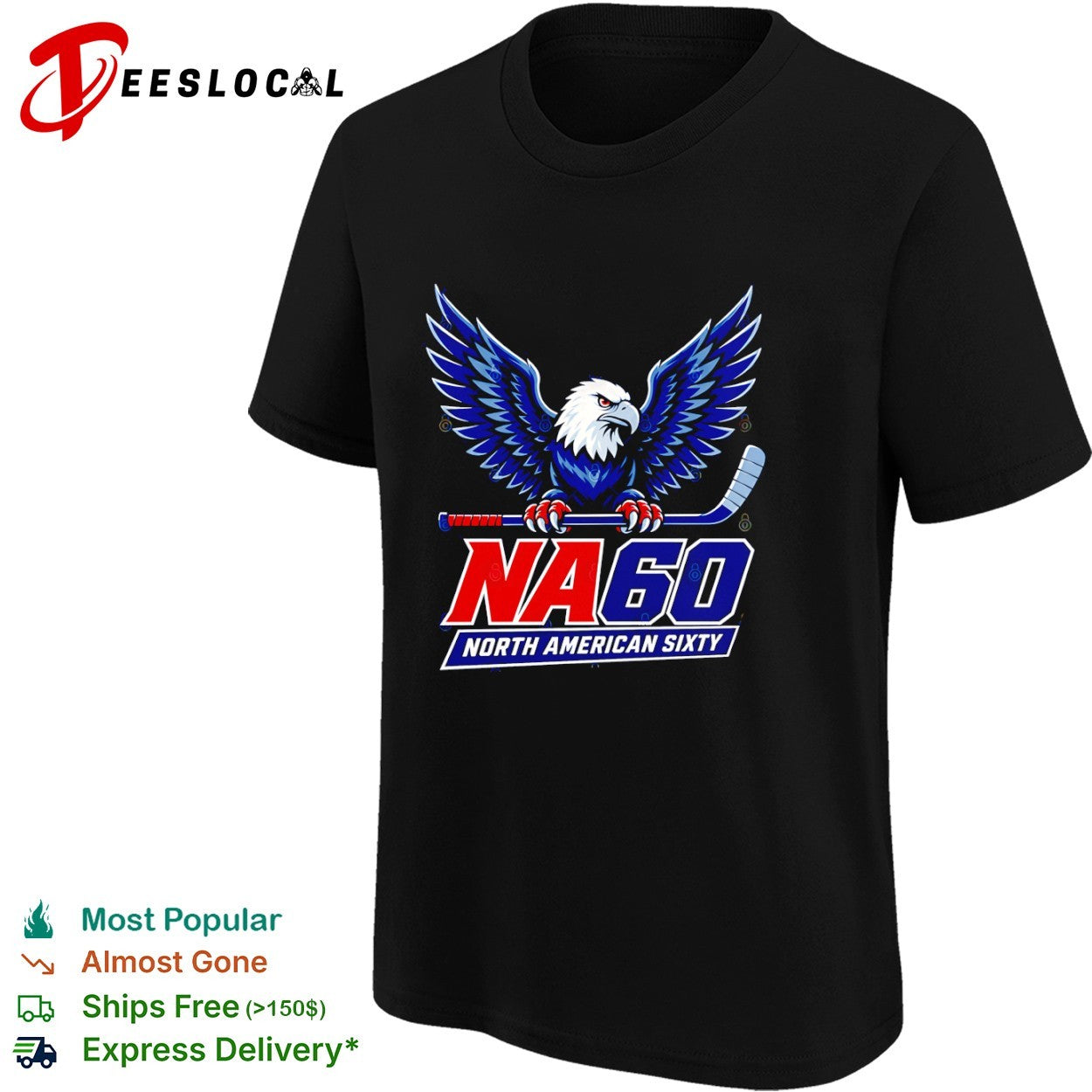 North American Sixty NA 60 Eagle Hockey Logo shirt