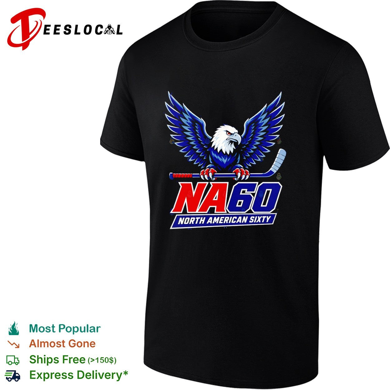 North American Sixty NA 60 Eagle Hockey Logo shirt