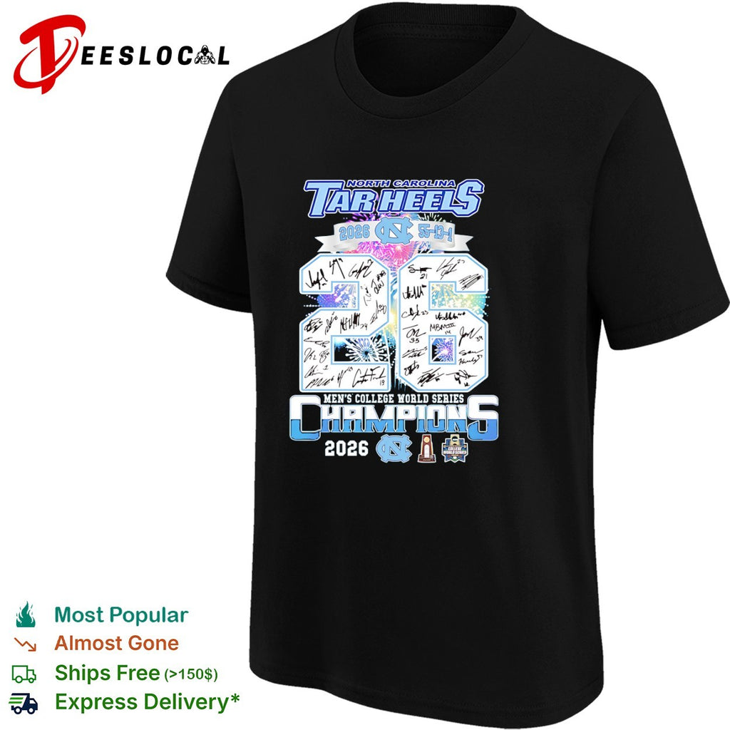 North Carolina Tar Heels 2026 Men’s College World Series Champions Signature shirt