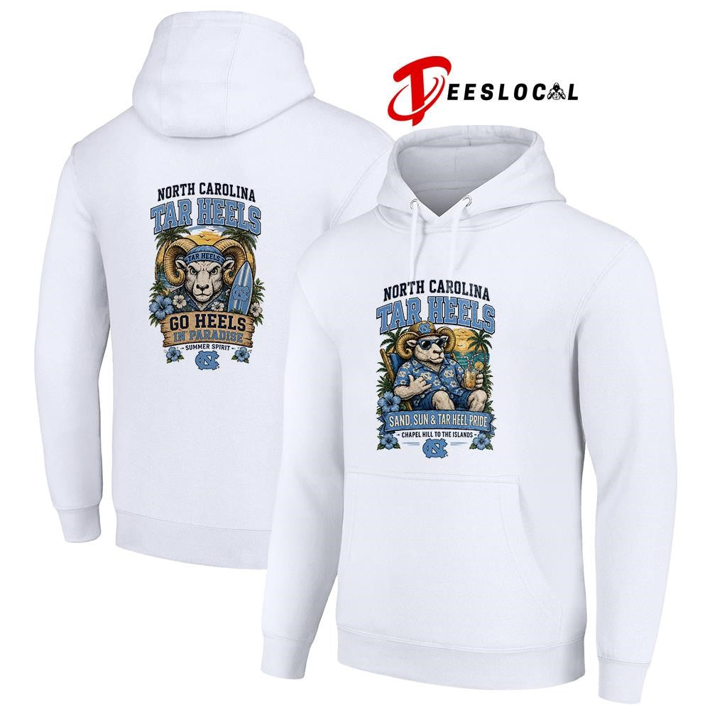North Carolina Tar Heels san and sun Chapel Hill to the islands tropical paradise shirt