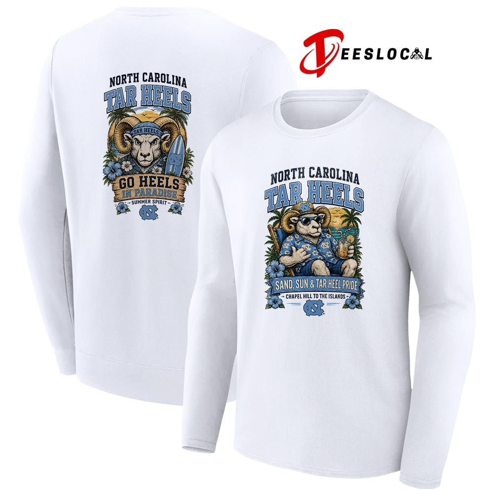 North Carolina Tar Heels san and sun Chapel Hill to the islands tropical paradise shirt