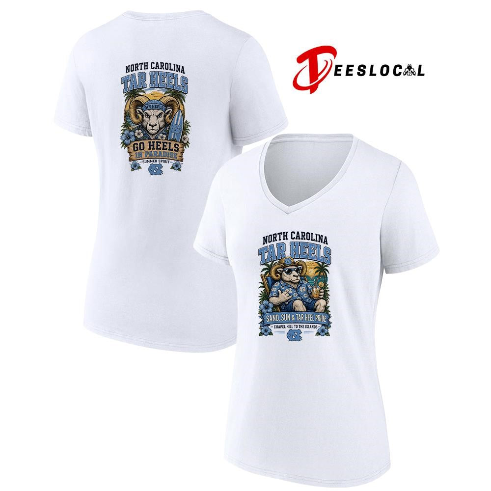 North Carolina Tar Heels san and sun Chapel Hill to the islands tropical paradise shirt