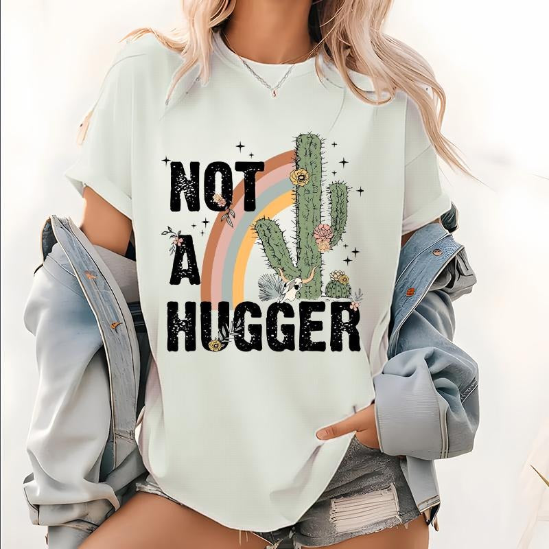 Not WB shield Hugger Retro Pattern Lightsaber brand Shirt, Cactus Rainbow Boho Graphic Tops, Cute Plant Shirt, Cactus...