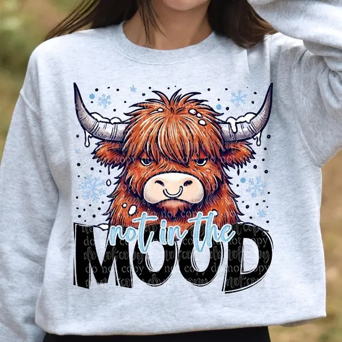 Not in the Mood Cow DTF Transfers - THIS IS NOT A SHIRT Hoodie, Sweatshirt | RetroVerseTees.com