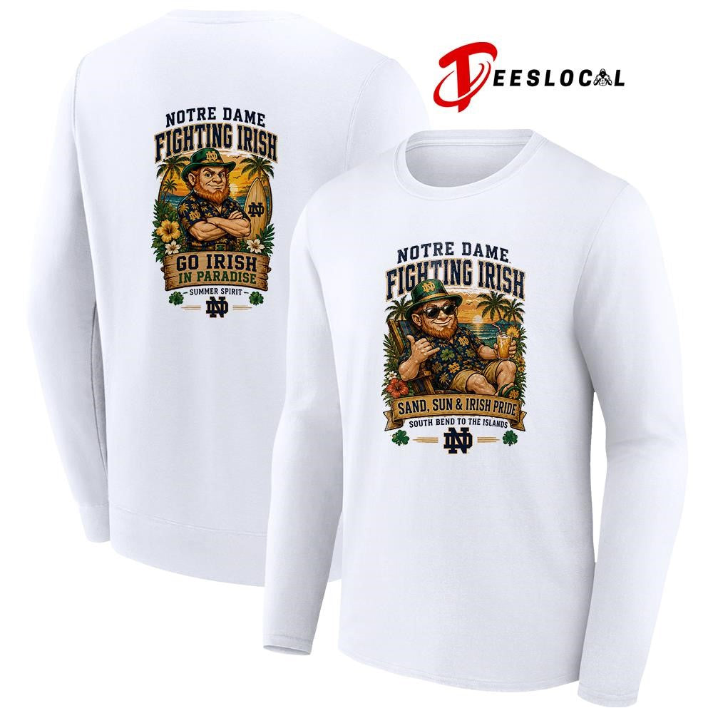 Notre Dame Fighting Irish san and sun South Bend to the islands tropical paradise shirt