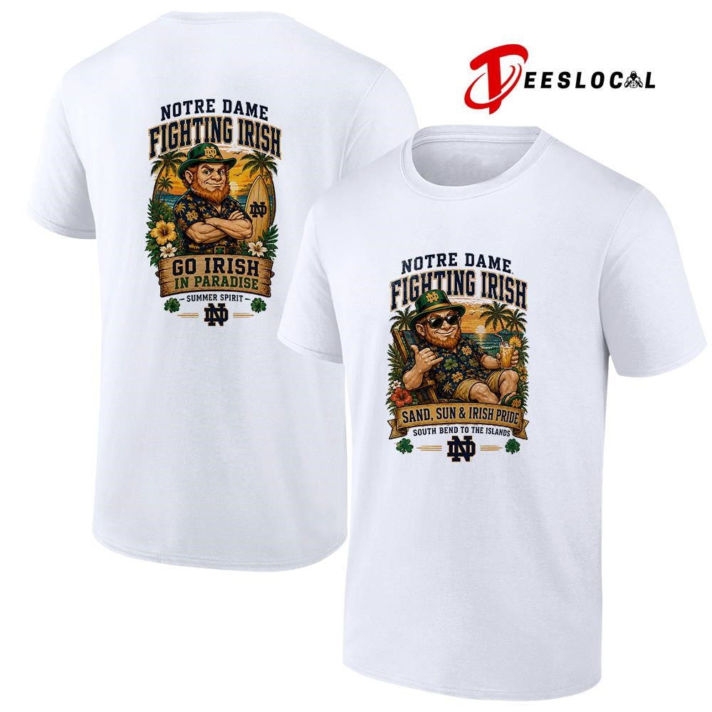 Notre Dame Fighting Irish san and sun South Bend to the islands tropical paradise shirt