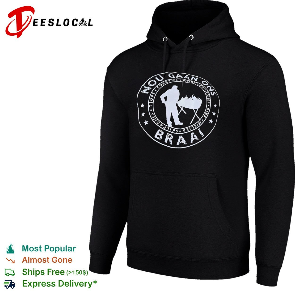 Nou Gaan Ons Braai Distressed Barbecue BBQ shirt