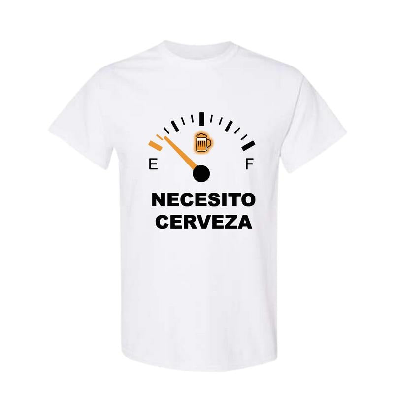 Novelty Mexican Beer Necesito Cerveza Cool & Funny Sayings T-Shirt Men Women's T Shirts Short Sleeve Tees Printed Clothes...