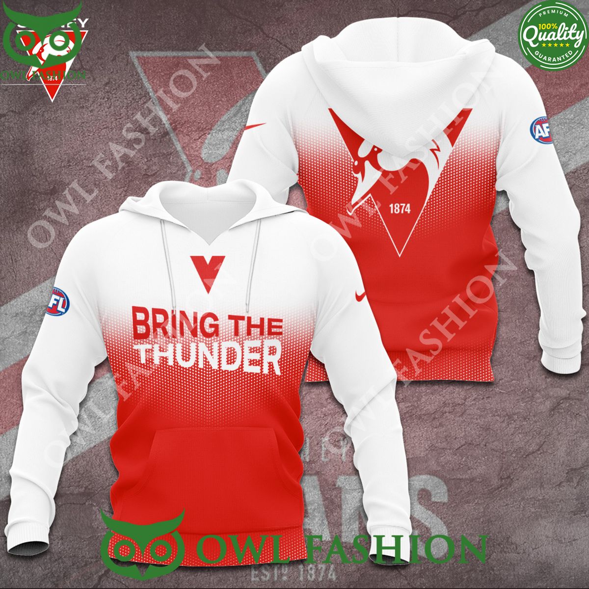 Sydney Swans Bring The Thunder Red White 3D t Shirt