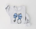 Nurse Bow Sweatshirt, Coquette Bow Nurse Crewneck, Shirt Gift For Women, Nurse Floral Sweatshirt, RN ER Sweatshirt Hoodie