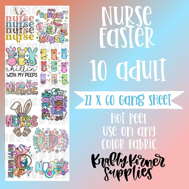 Nurse Easter Gang Sheet, 22 x 60 T-Shirts, Hoodie, Sweatshirt | RetroVerseTees.com