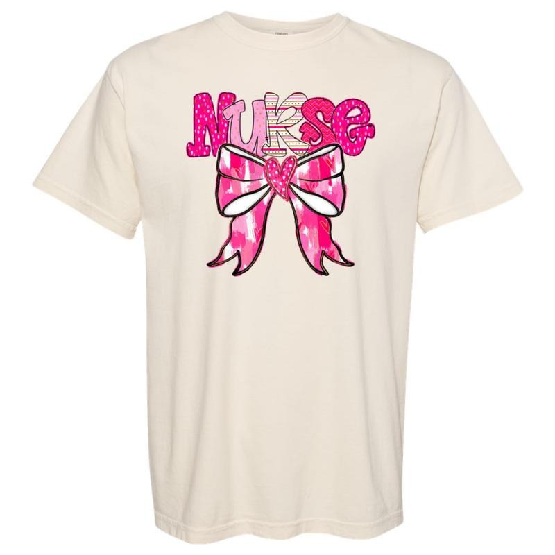 Nurse Valentine Coquette Comfort Colors T-Shirt Hoodie, Sweatshirt | RetroVerseTees.com