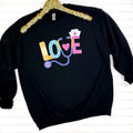 Nursing LOVE Gildan Sweatshirt -- BLACK T-Shirts, Hoodie | RetroVerseTees.com