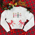 Nutcracker Ballet Side Bow Embroidery Sweatshirt, Merry Christmas Side Bow Embroidery Shirt Hoodie | RetroVerseTees.com