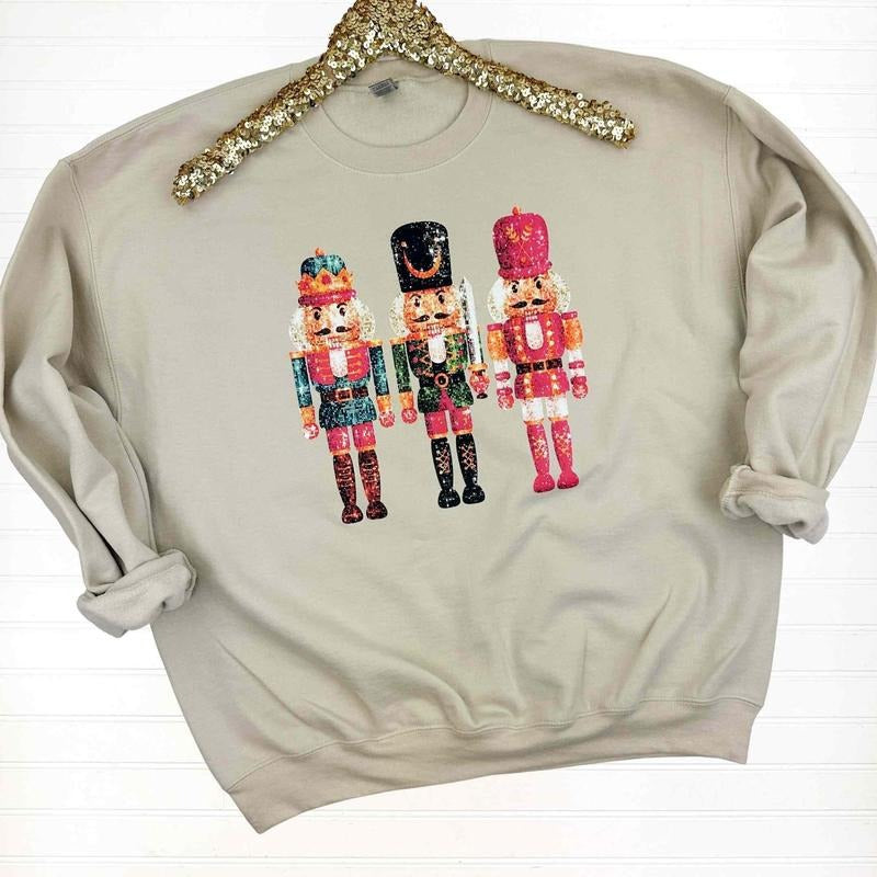 Nutcracker Faux Sequins Sweatshirt T-Shirts, Hoodie | RetroVerseTees.com