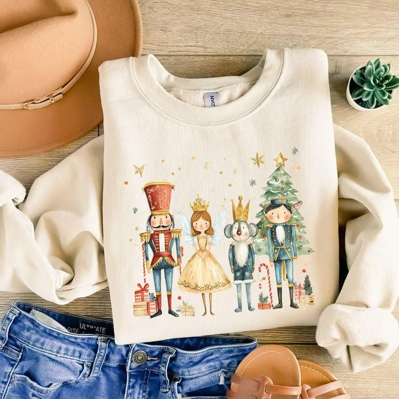 Nutcracker Sweatshirt Cute Christmas Gift Nutcracker Ballet Sweater Cute Christmas Shirt Pink Christmas Crewneck Hoodie