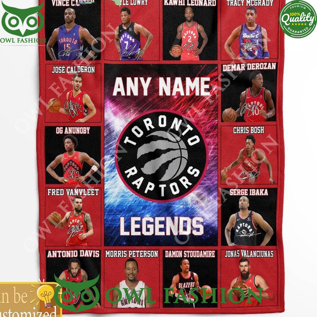 Toronto Raptors Legends Team Personalized Quilt Fleece Blanket