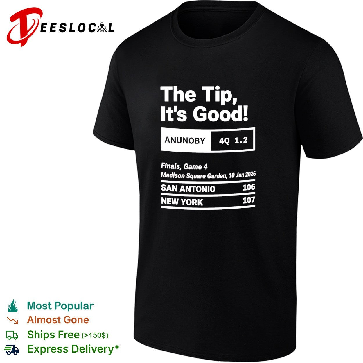 OG Anunoby tip shot Knicks NBA Finals Game 4 New York vs San Antonio June 10 2026 shirt