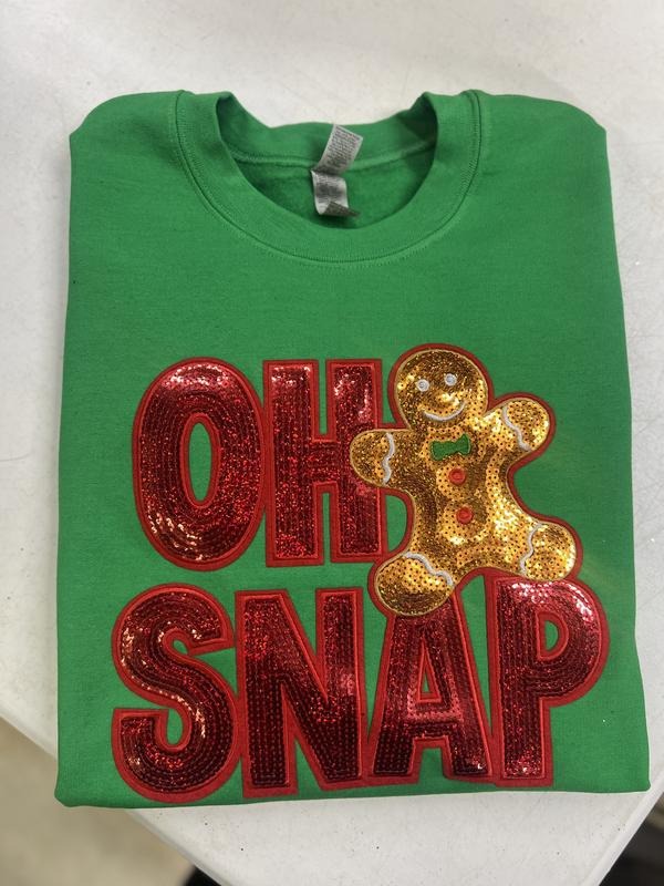 OH SNAP Sequin Patch Gildan Sweatshirt T-Shirts, Hoodie | RetroVerseTees.com