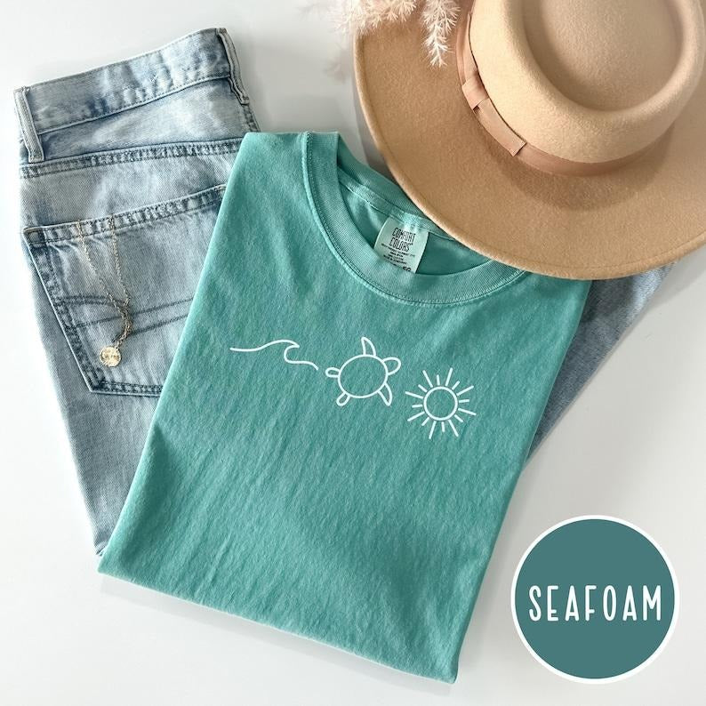 Ocean Turtle Sun Summer T-Shirt, Beach Bum Tee, Beach Tshirt, , summer tee Hoodie, Sweatshirt | RetroVerseTees.com