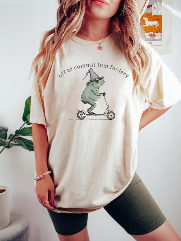 Off to Commit Tom Foolery Frog Shirt, Funny Women Meme Graphic Sarcastic Shirt, Trendy Shirt Hoodie, Sweatshirt
