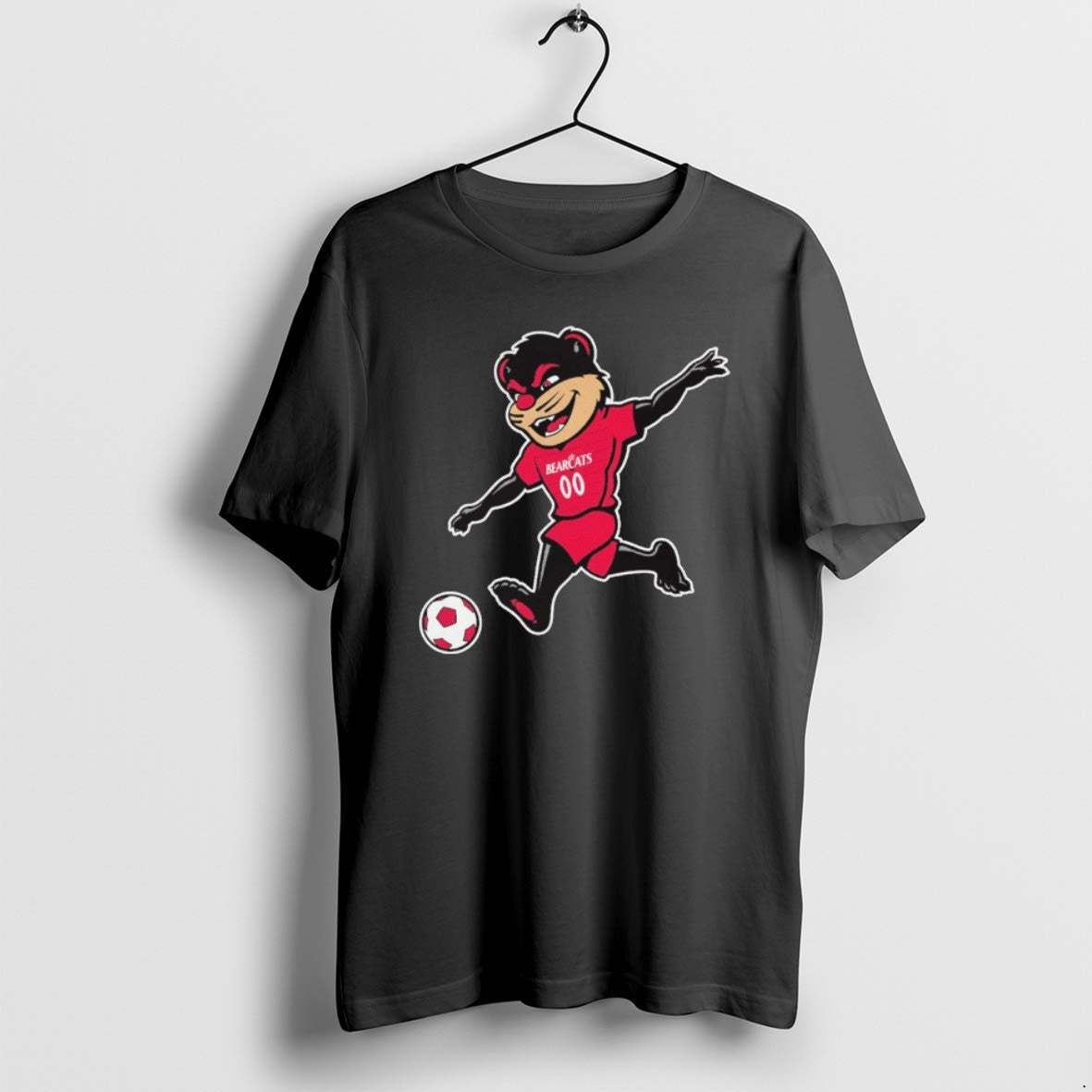 Official 2025 Cincinnati Bearcats Mascot Playing Soccer T-Shirts, Hoodie, Sweatshirt | RetroVerseTees.com