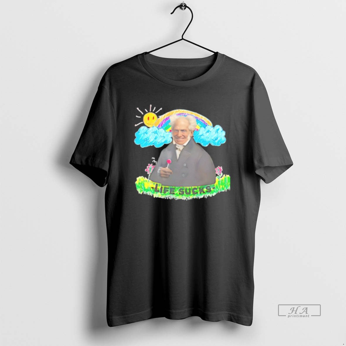 Official Arthur Schopenhauer Life Sucks Art T-Shirts, Hoodie, Sweatshirt | RetroVerseTees.com