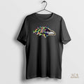 Official Baltimore Ravens Primary Logo Holiday Lights 2025 Circle Black