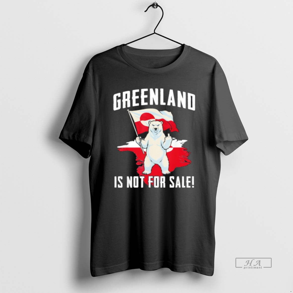 Official Bear Middle Finger Greenland Is Not For Sale Flag Political T-Shirts, Hoodie, Sweatshirt | RetroVerseTees.com