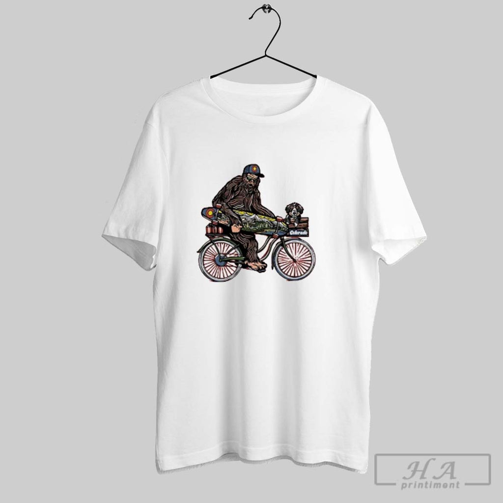 Official Big Foot Riding Bike Colorado Cruisin Long Board Ladies Tee