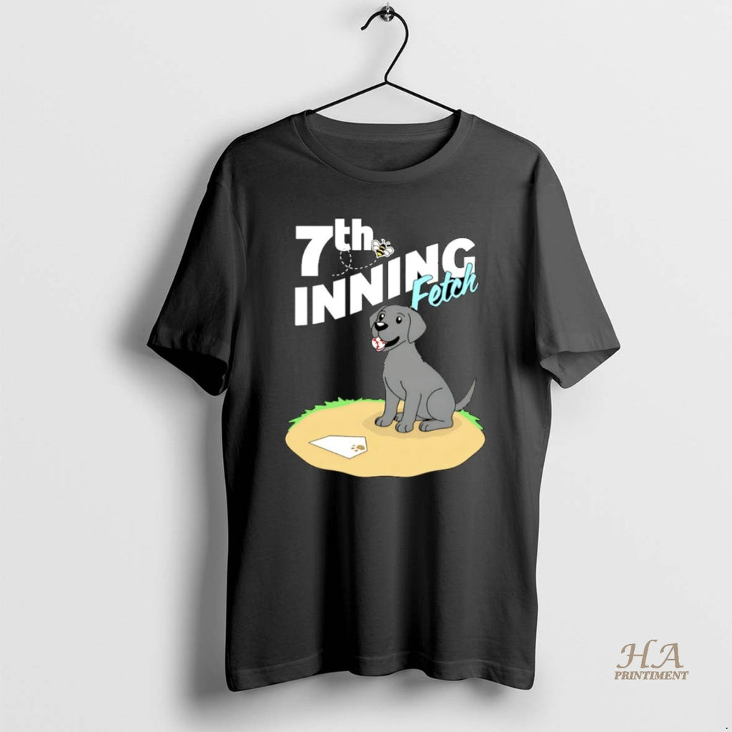 Official Black Lab Dog 7th Inning Fetch Cartoons Baseball Christmas