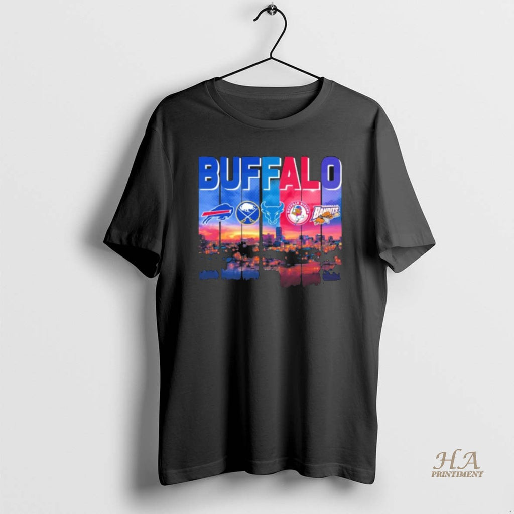 Official Buffalo Sports Teams Logo 2025 Retro Skyline