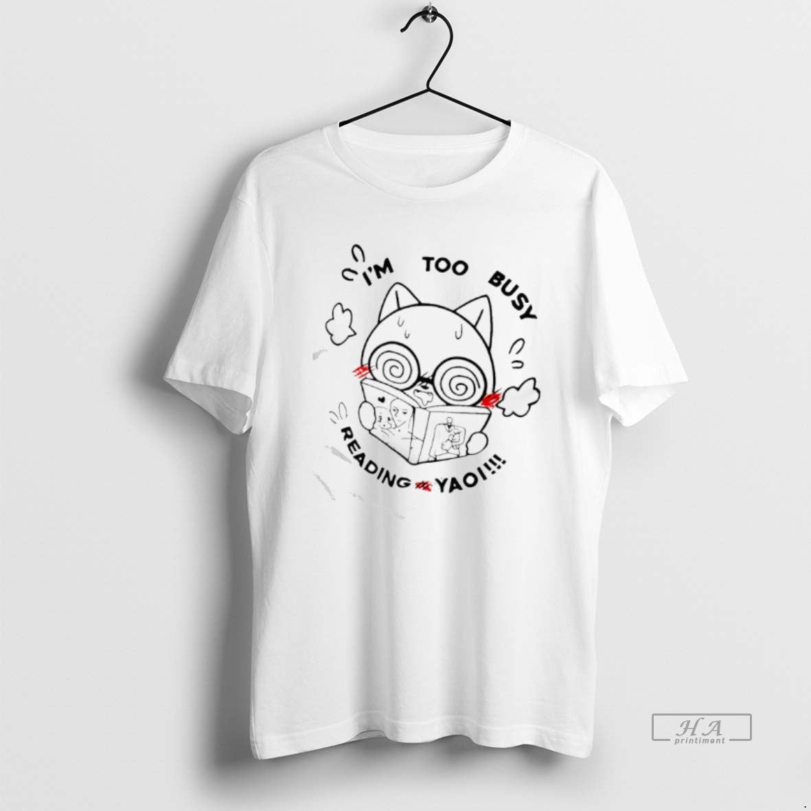 Official Cat Im Too Busy Reading Yaoi T-Shirts, Hoodie, Sweatshirt | RetroVerseTees.com